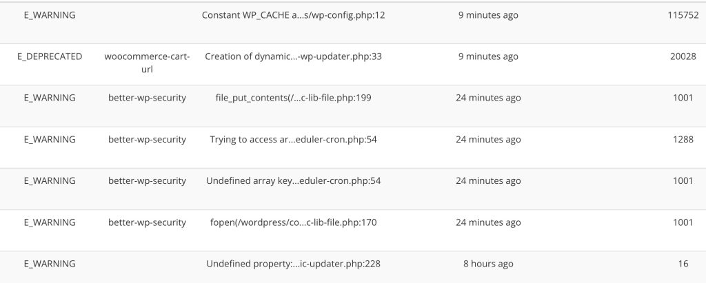 PHP Warning Examples